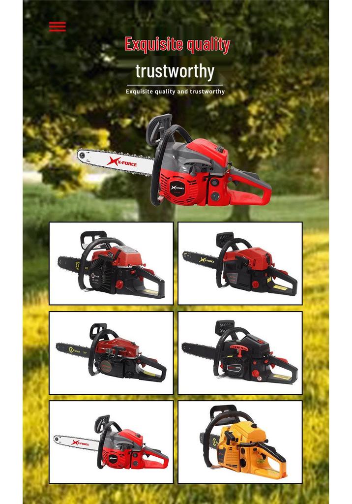 5800 High Power Two-Stroke 18/20-Inch Multifunctional Chainsaw for Logging and Woodworking