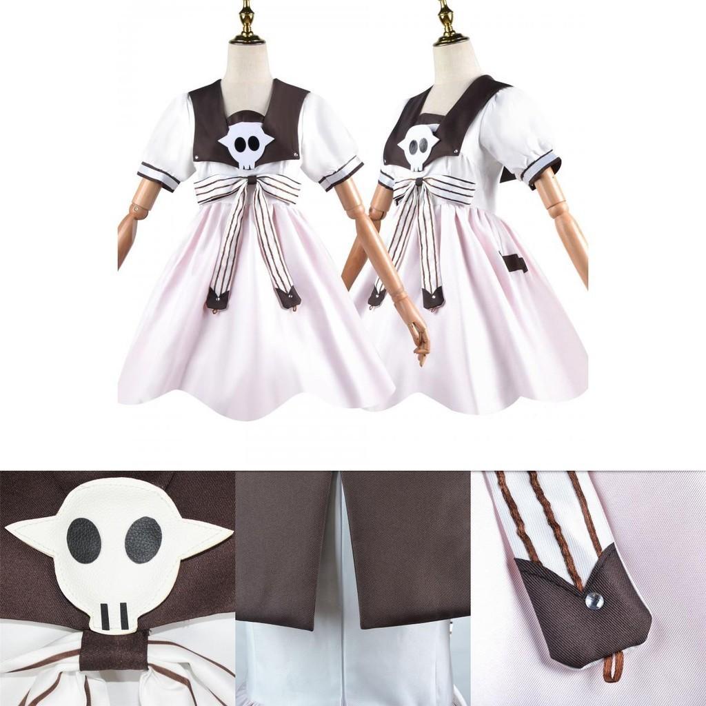 Durable Hanako Toilet Bound Cosplay Costume Dress With Cosplay Wig Set