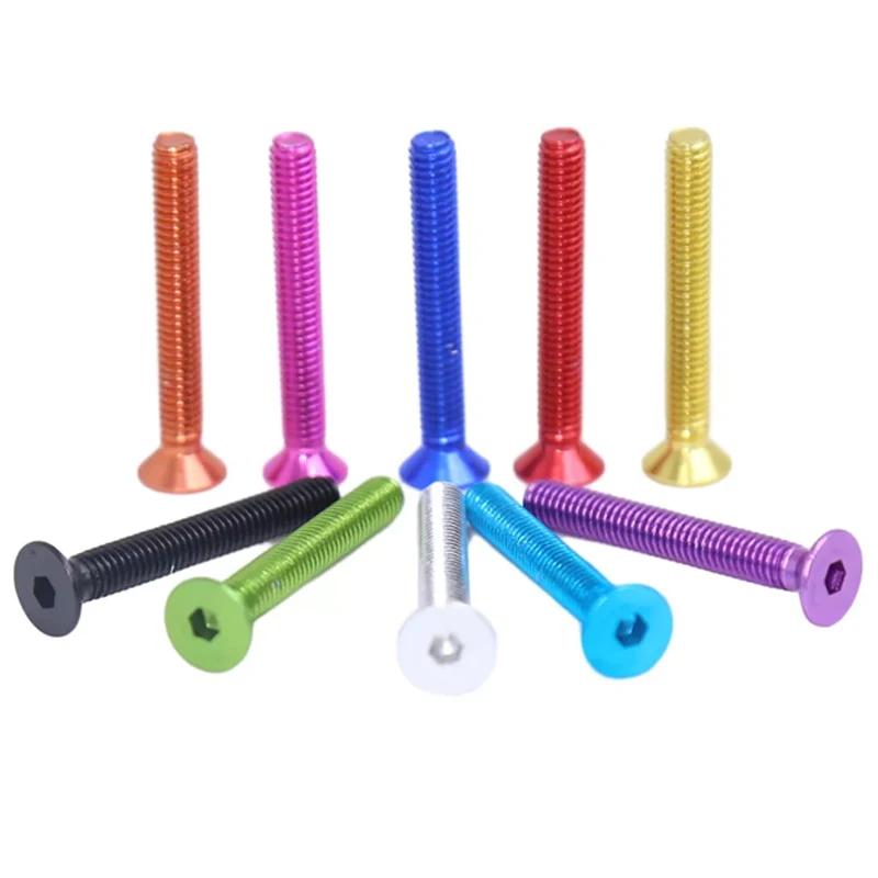 Hongtu M5 Anodized Colored Countersunk Screws6mm-30mm - 5Pcs 7075 Aluminum Alloy Allen Socket Bolts DIN7991 | DIY Model Supplies