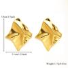 18K Gold-Plated Irregular Stainless Steel Stud Earrings for Women - Trendy, Simple, and Fade-Resistant.