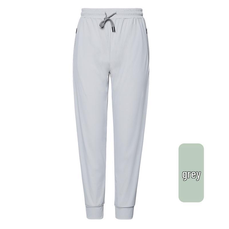 

Мужские брюки для бега больших размеров, быстросохнущие - Свободный крой, Пояс на шнурке, Повседневная фитнес-одежда M серый