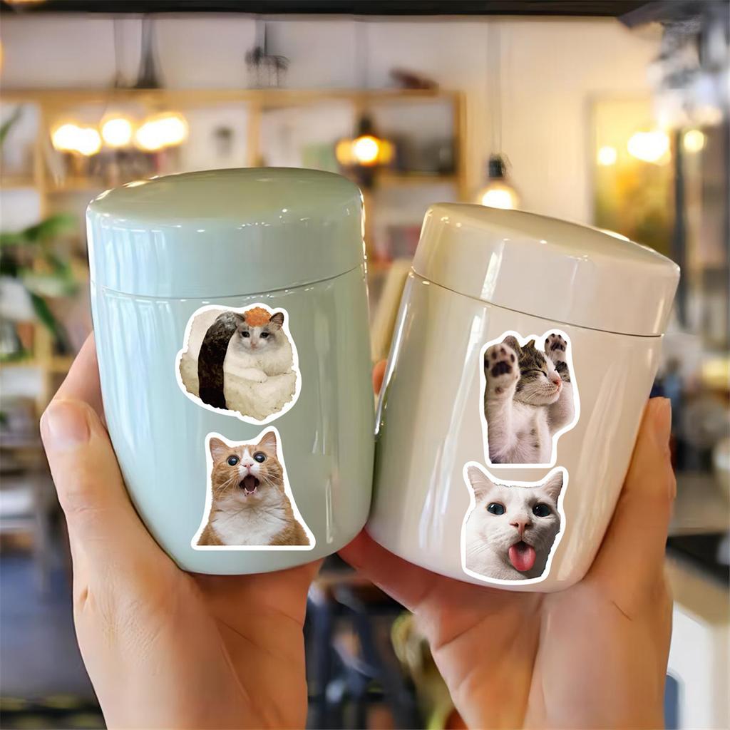 50Pcs Cats Theme Sticker Cartoon Animal Sticker for Journal Planner Pen Case Children Sticker for Rewarding Scrapbooking