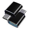 2 PCS USB 3.0 OTG Adapter Phone PD Cable Adapter Mouse Keyboard Connection Converter Black
