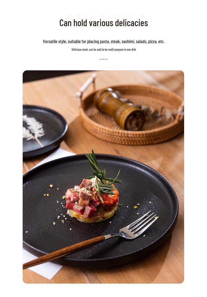 High-Grade Ceramic Steak and Pasta Plate - Elegant Tableware for Household and Hotel Use