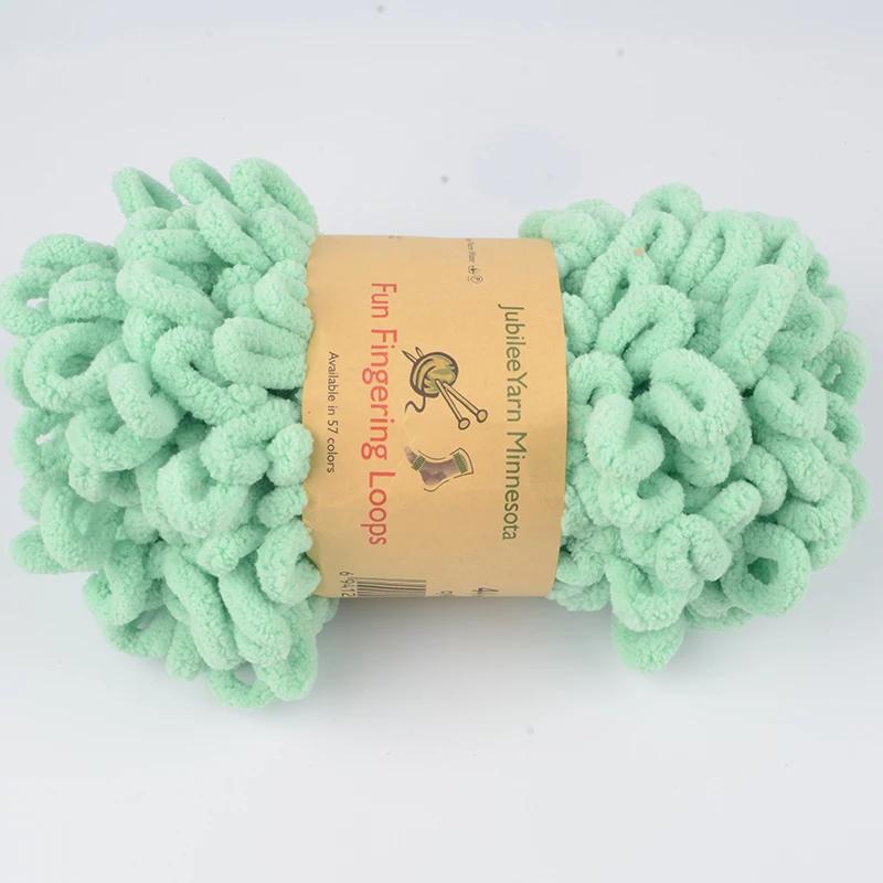 500g/Lot Hand Knitting Finger Loop Yarn Crochet Super Warm Puffy Circle Cotton Braided Rope Puffy Smart Polyester Sock Toy
