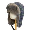 New Plush Plaid Lei Feng Hat Women's Winter Outdoor Cycling Ear Protection Hat Showing Face Small Cold Protection Thickened Warm Hat