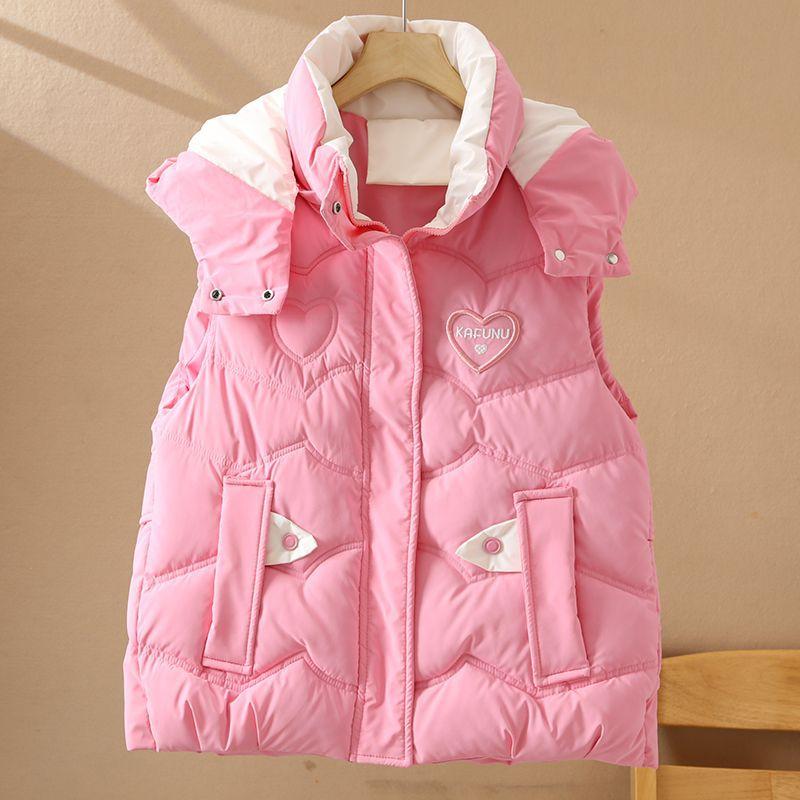 New Cotton Vest Short Autumn and Winter New Hooded Padded Cotton Vest Vest Vest Jacket