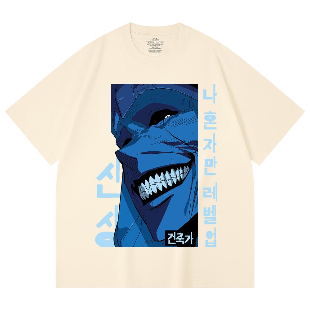 230 Gsm 100% Cotton Solo Leveling V16 Print Unisex Heavy Cotton T Shirt