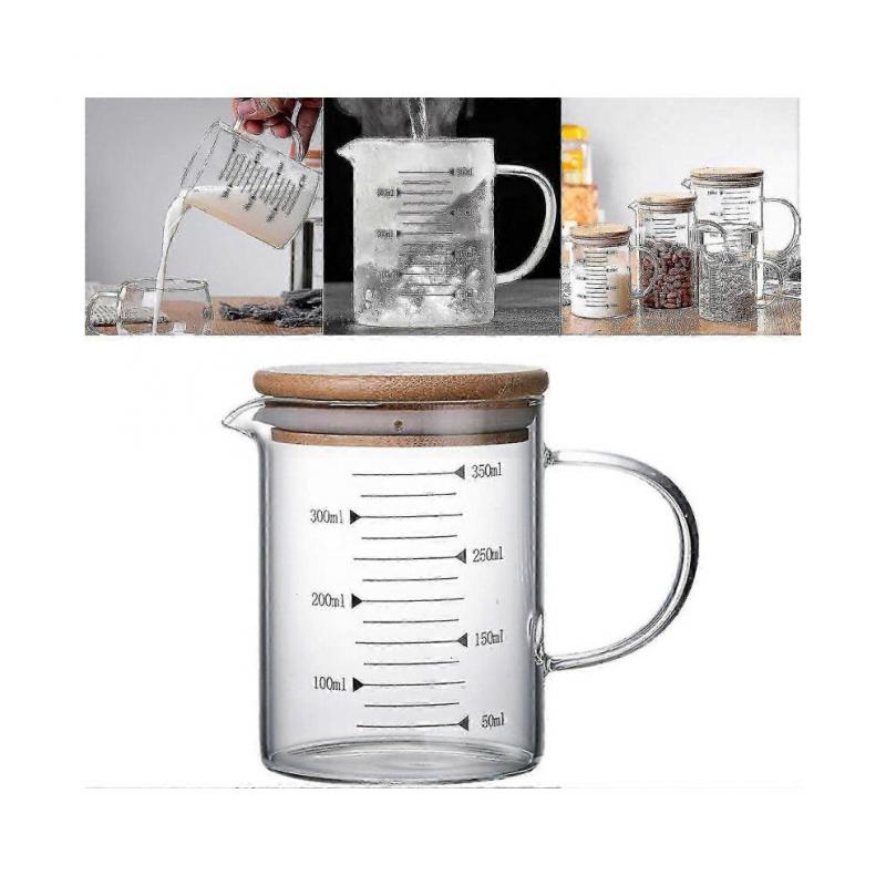 Transparent Measuring Jugs with Lid Liquid Milk Glass Cup Measuring...