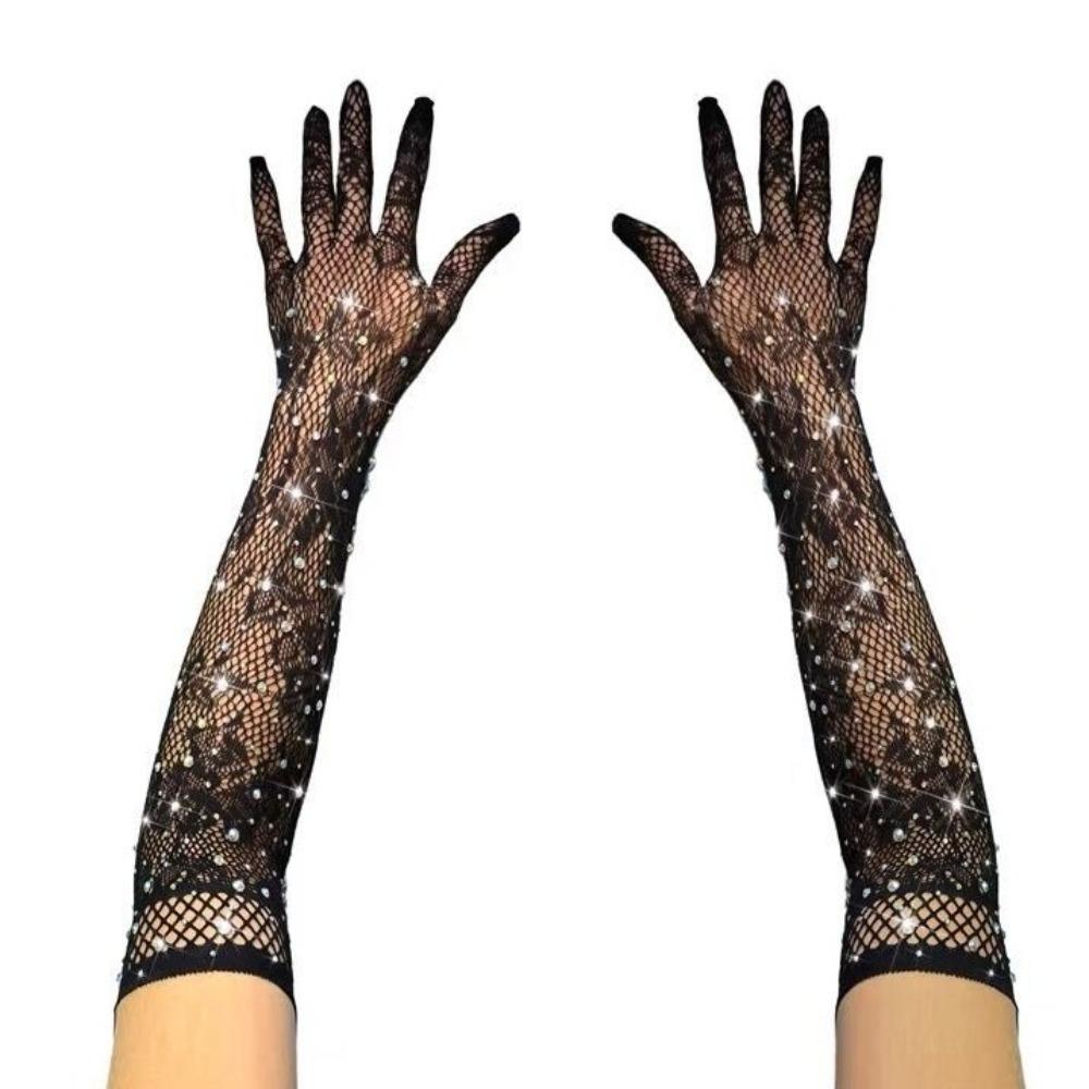 

Сетчатые перчатки-сетка для вечеринки, перчатки для выступления, новые длинные митенки, сексуальные чёрный