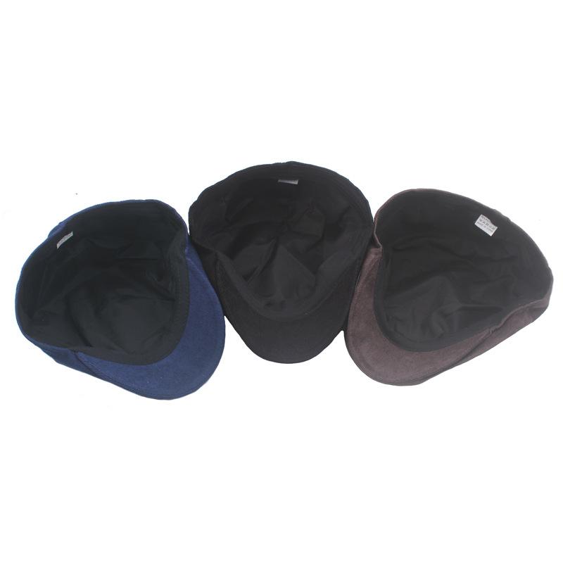 Jesienno-zimowa męska czapka gazeciarza Brytyjski beret Ciepła czapka do przodu