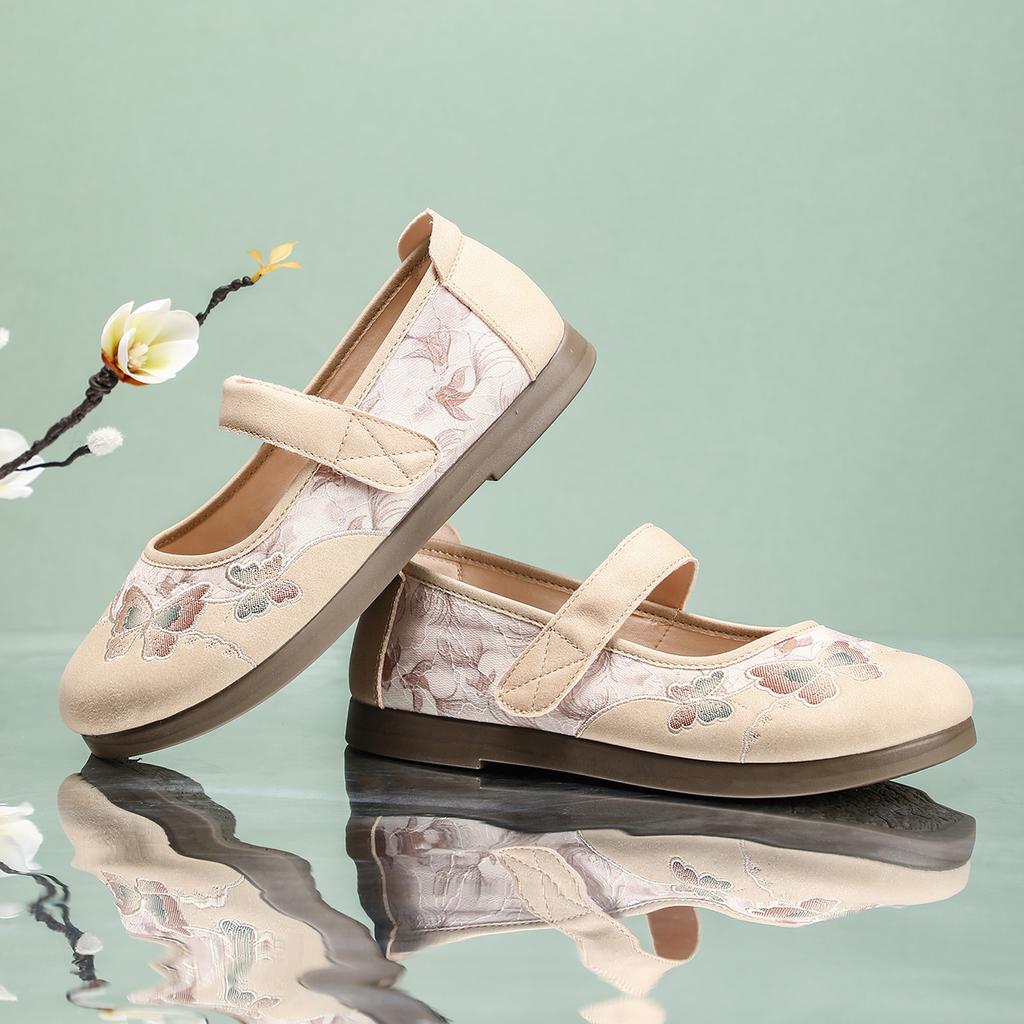 Taiheyuan Ancient Style Embroidery Chinese Style Comfortable Soft Sole Flat Shoes