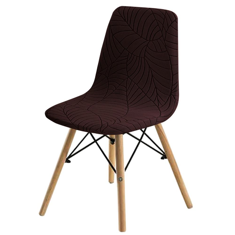 Elastic Chair Covers with Leaf Jacquard Modern Nordic Stretchable Seat Covers for Dining Chairs