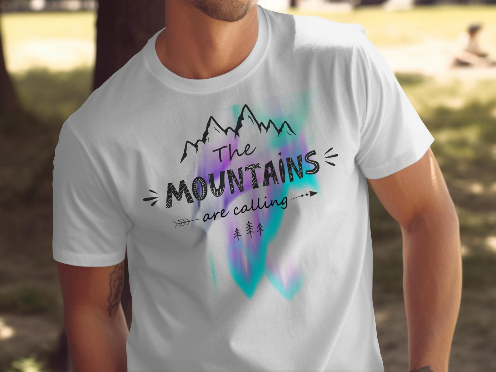 The Mountains Are Calling T-Shirt, Boho Nature Lover Graphic Tee S