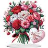 2D Flat Print Valentines Day DIY Diamond Painting Desktop Ornaments Kit Diamond Painting Desktop Decorations for Adults Beginner