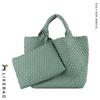 New 2022 Large Capacity PU Woven Tote Bag - Trendy Cross-Border Business & Casual Mother-Child Handbag