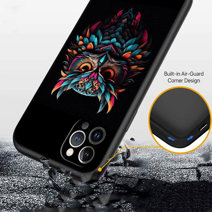 CJ25 Cartoon Art Owl Soft Shell Phone Case for Samsung Galaxy S20 S21 S22 Ultra FE + Plus A21S A22 A24 A25 A26 A30 A30S A31