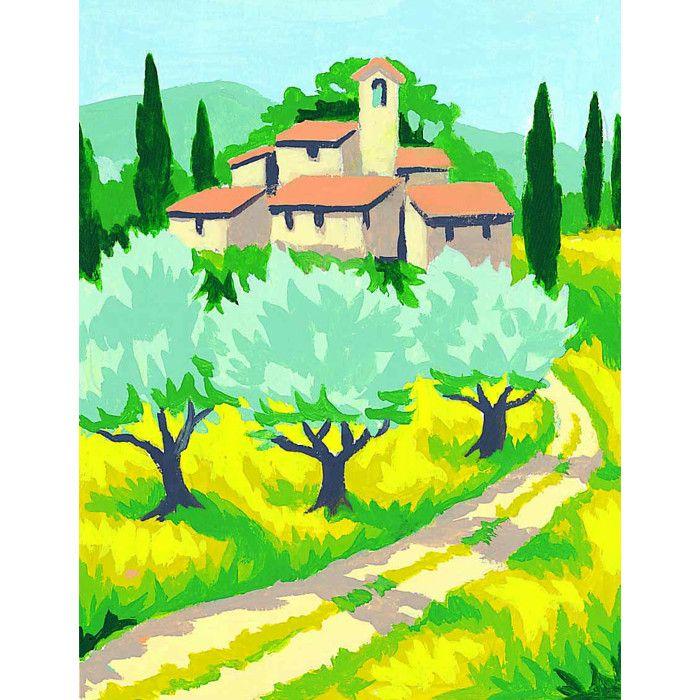 Kit canevas Les oliviers 20x25cm