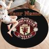 Manchester United F Custom Name Round Area Rug,Carpet Rug for Living Room Bedroom Sofa Playroom Decor,Non-slip Floor Mat