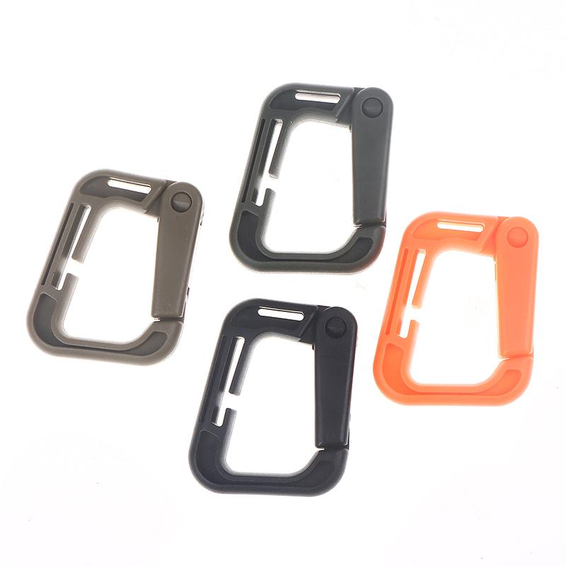 5Pcs Outdoor Plasctic Shackle Carabiner D Type Backpack Hanging Webbing Hook Buckle Multi Outdoor Hiking Camping Gear