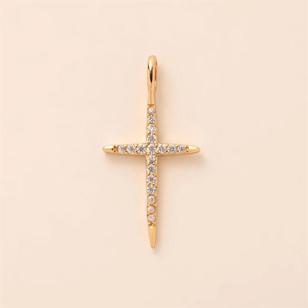 Colorful Enamel Retro Pendant with Cowboy Boots, Horseshoe, and Cross Charms in 18K Gold Copper