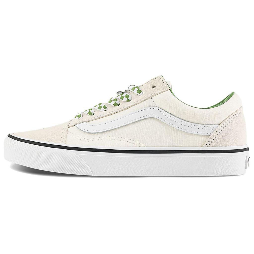 Vans Old Skool Checkerboard Lace - Marshmallow Green Unisex Sneakers White VN000D6WBOM