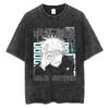 Jujutsu Kaisen Zen'in Maki & Mai Battle Scene Vintage Washed Anime T-Shirt, Unisex Dark Fantasy Anime Fan Streetwear Tee, 100% Cotton