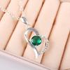 Chrome Diopside Gemstone 925 Sterling Silver Women Jewelry Zircon Pendant 1.37" CZP-5-3