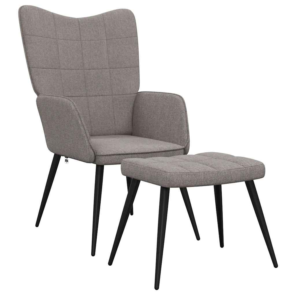 Relax Chair with Ottoman Taupe Fabric