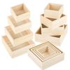 1/4Pcs Wooden Tray Set Square Succulent Organizer Home Decor Pearl Jewelry Pot Bonsai Plants Growing Pots Storage Box