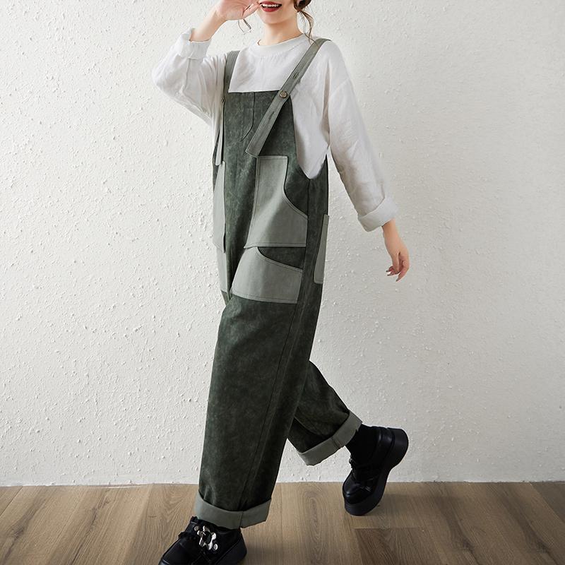 DIMANAF Plus Size Women Jumpsuits Overalls Long Pants Jeans Trousers Vintage Streetwear Loose Casual Denim