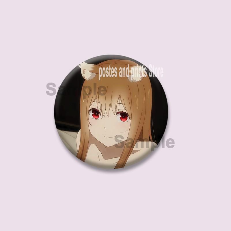Cute Anime Spice and Wolf Enamel Badges Cartoon Manga Brooches for Backpacks Clothing Jewelry Accessories Circular Lapel Pins