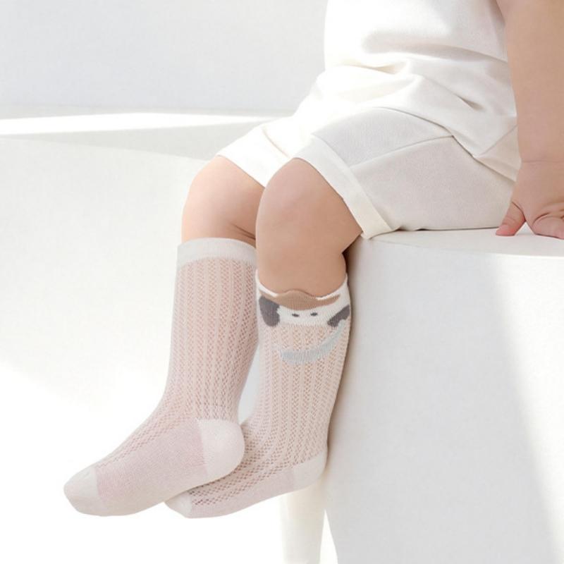 Baby Mesh Thin Socks Toddler Soft Skin-friendly Long Socks for Girls Kids Summer Breathable Cotton Stockings Girls Boys 0-5Y
