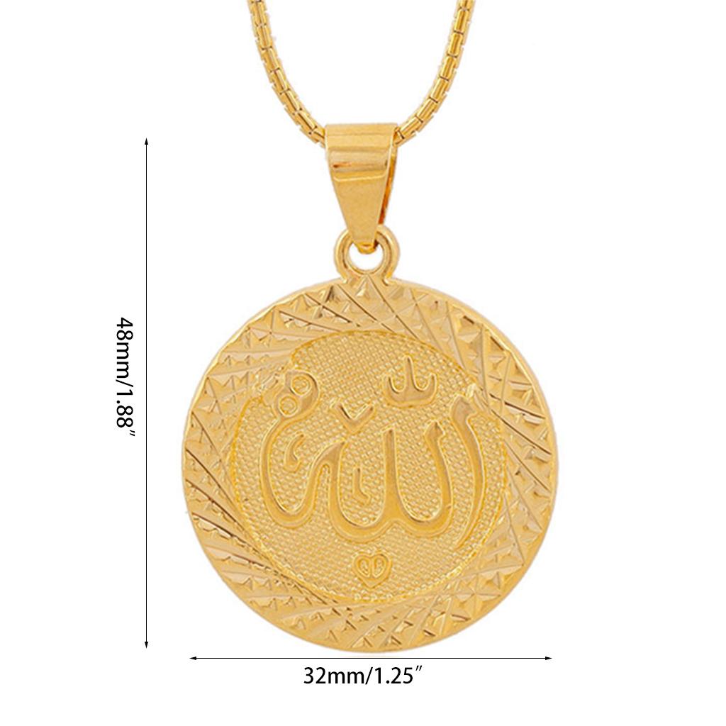 Fashion Round Allah Shape Choker Couple Necklace Chain Middle East Arab Jewelry