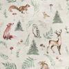 Royal Samt Stoff Polyester Zum Nähen - Motiv Tiere Aus Dem Wald