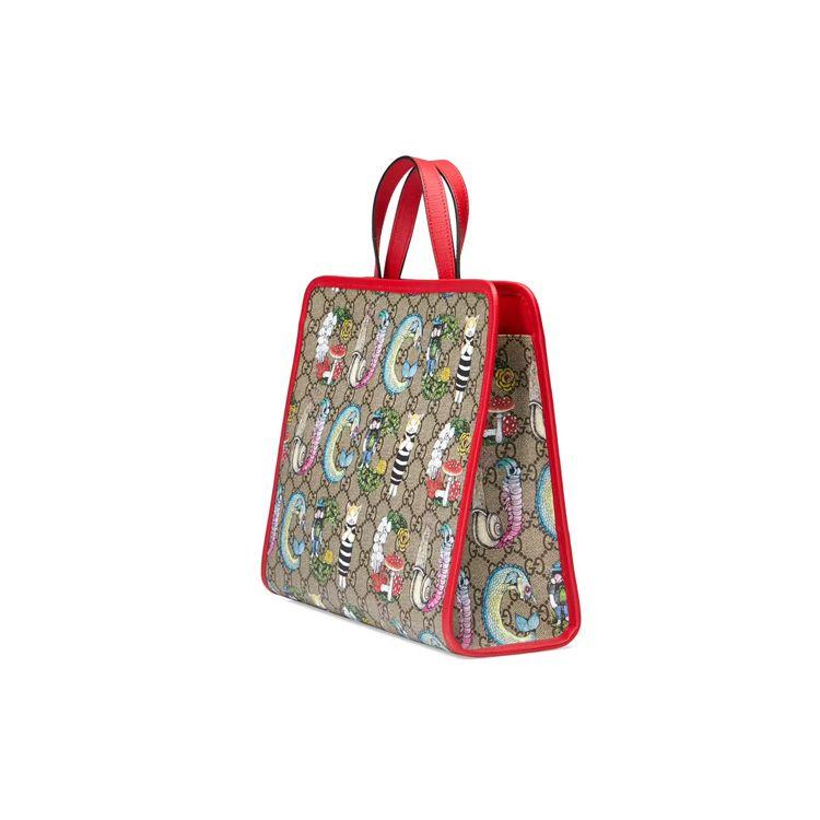 Gucci X Yuko Higuchi Collaboration Cat Print Logo Canvas Tote Bag Kids Tote Bags 605614-HYCCN-8695