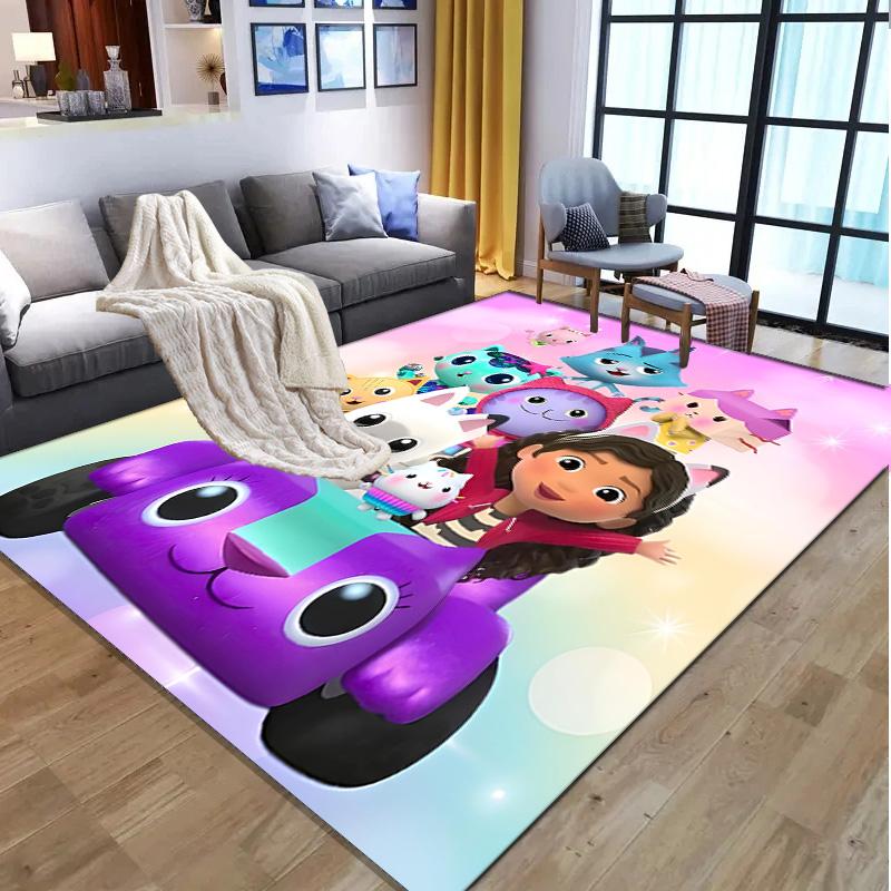 Gabby's Dollhouse Pattern Rug, Indoor/Outdoor Mat, for Picnic, Gameroom, Bedroom, Office, Living Room, Home Decor Carpet, Birthday Gift