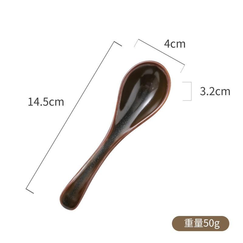 Ceramic Japanese Kiln Becomes Small Soup Spoon Hotel Restaurant Spoon Drinking Soup Spoon Small Spoon