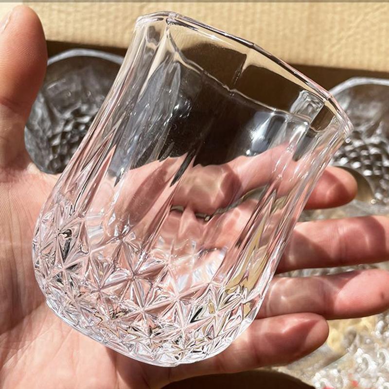 2pcs 215ml Diamond Whiskey Glass Household Nordic Classic Wine Tasting Glass Crystal Personalized Vodka Beer Cocktail Glasses
