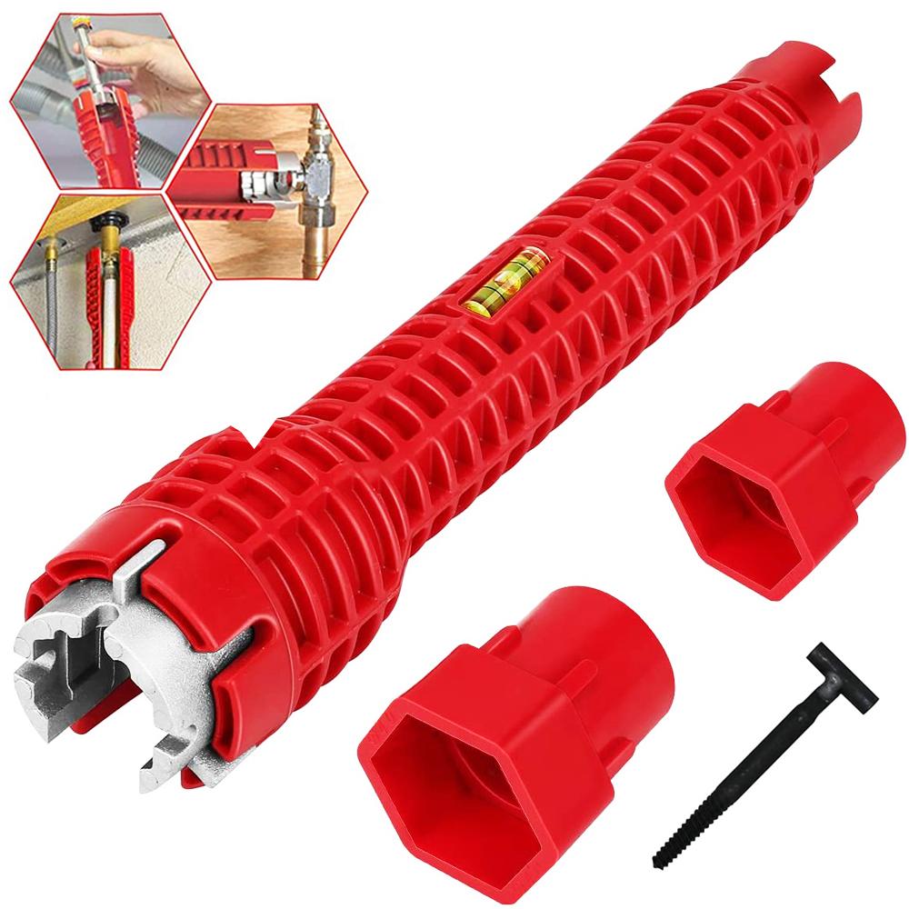New 8 In 1 Multi Purpose Faucet and Sink Installer Wrench, Anti-Slip Handle Double Head Wrench,Kitchen Water Pipe Repair