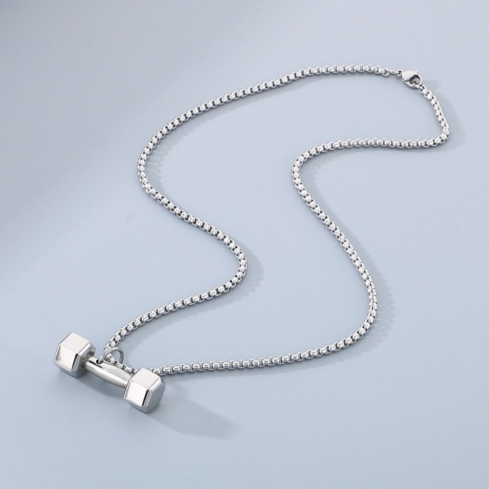 Mini Dumbbell Necklace Titanium Steel Dumbbell Sports Necklace  Fitness Prople