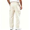 Men's Casual Loose Fit Wide Straight Leg Multi-Pocket Long Pants for Everyday Wear