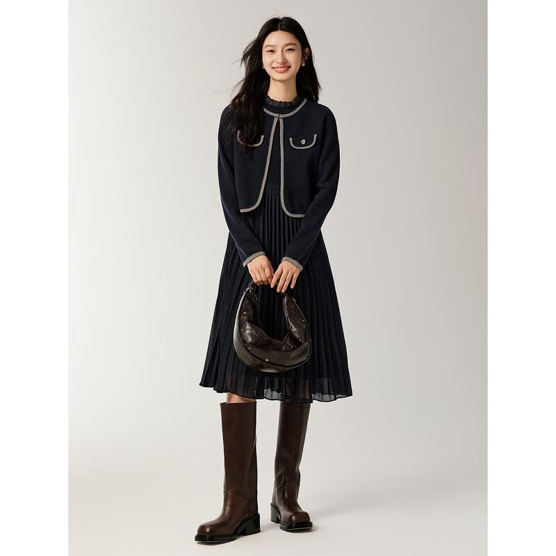 JUZUI Women's Elegant Splice Knit Dress