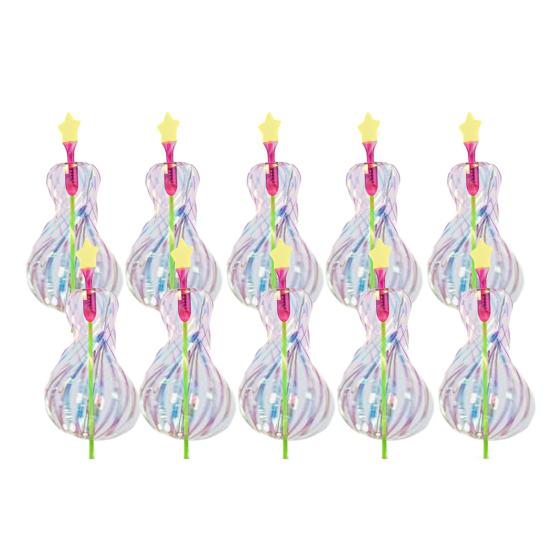 10Pcs Rainbow Spinner Toy Rainbow Twirler Stick Ribbon Fairy Wands Bright Glitter Wand Twirling Wand Light Up Spinning Toys for Festivals Party