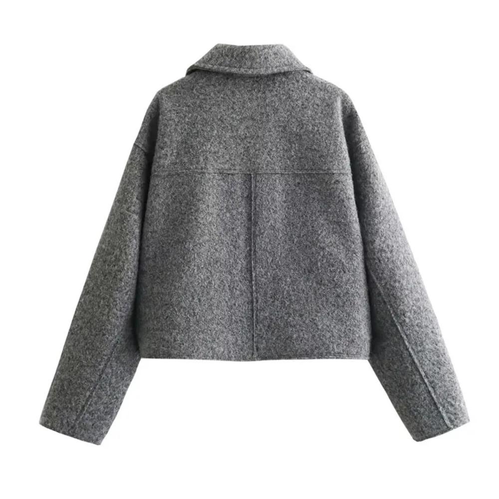 Tweed Cropped Jackets for Women Autumn Winter Short Coat Jacket Women Zip Crop Demi-season Jacket Woman Outerwears