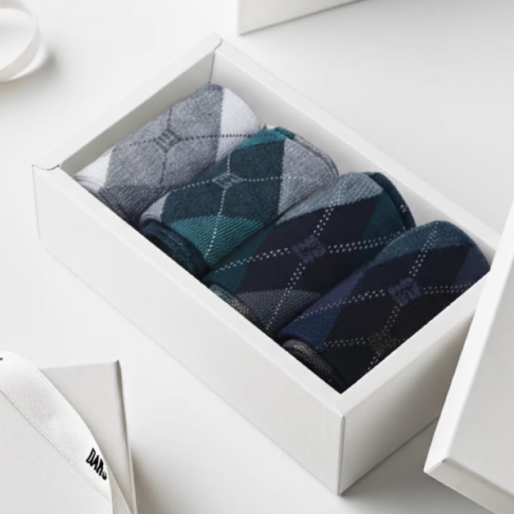 DakS Men S Mixed 4 SockS Set Argyle Pattern dcSS6f905bk Single option