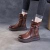 Plus-size Ankle Boot Women's Shoes - Retro Thick-soled Boots