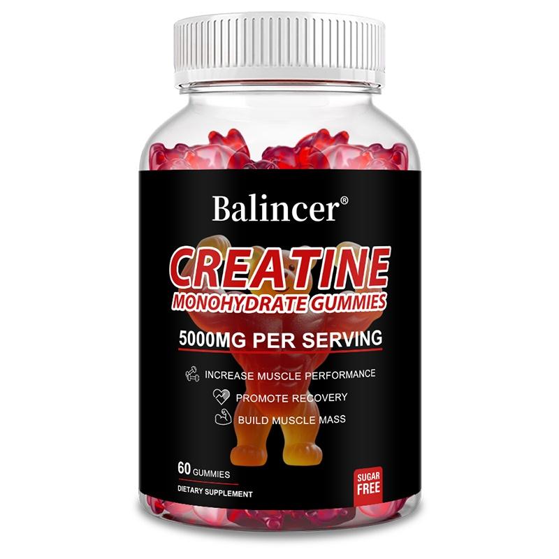 Balincer Creatine Monohydrate Gummies, 5000mg, with Taurine, Alpha GPC, 60 Gummies