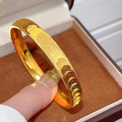 Elegante Pulseira de Moedas de Ouro: Brilhante, Sólido, Que Não Desbota, Presente Versátil para Namorada