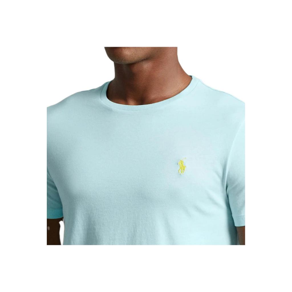 Polo Ralph Lauren SS23 Casual Logo Embroidered Crew Neck Short Sleeve T-Shirt Men Tops Mint-Blue 710671438-289